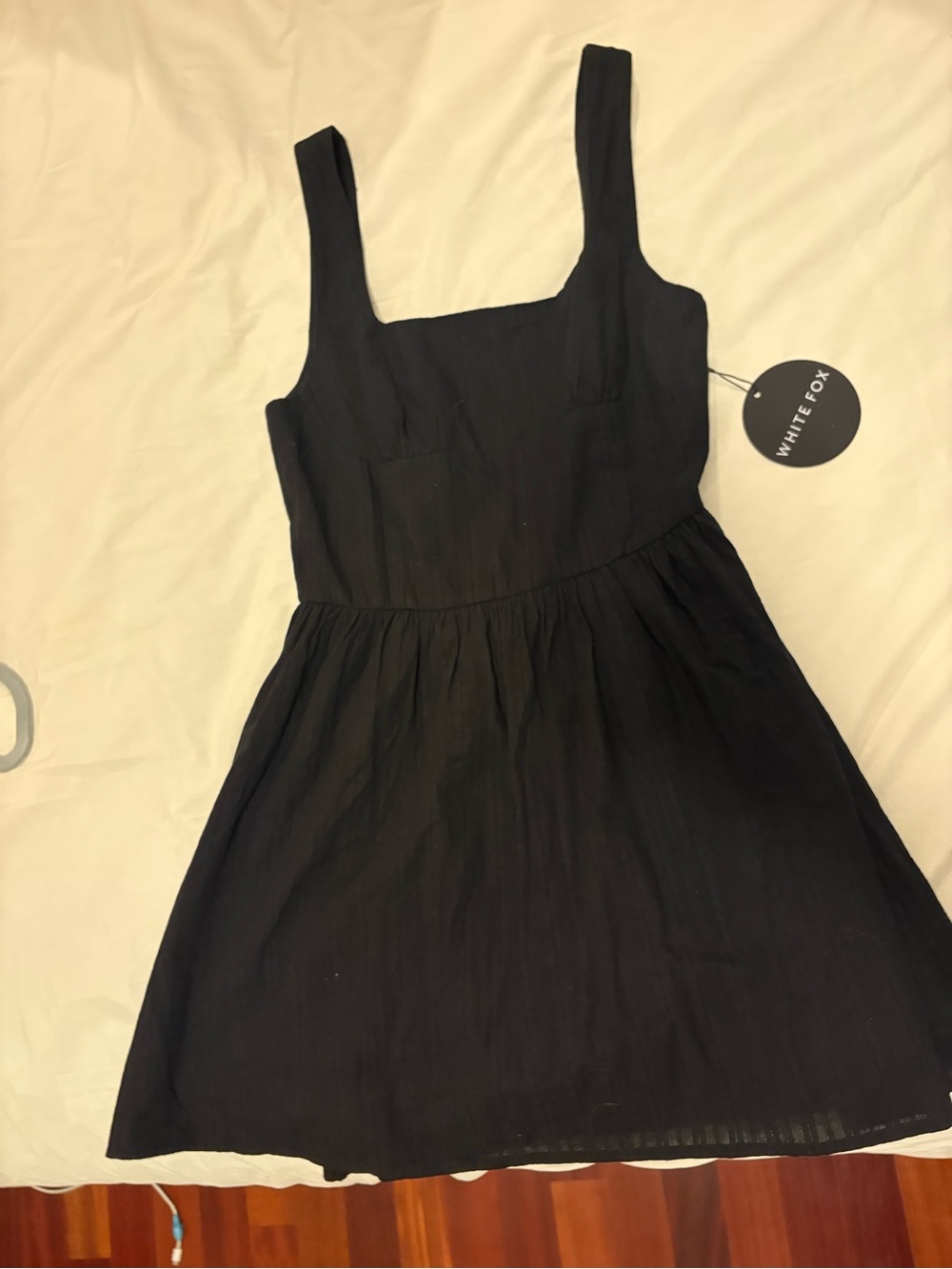 White Fox Boutique Black Square Neck Mini Dress